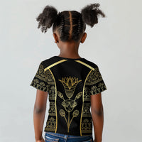 Egypt The Lotus Kid T shirt Gold Bloom Hieroglyphic Patterns