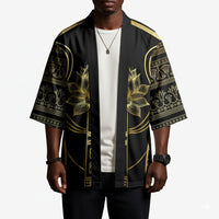 Egypt The Lotus Kimono Gold Bloom Hieroglyphic Patterns