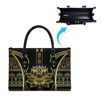 Egypt The Lotus Leather Bag Gold Bloom Hieroglyphic Patterns