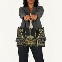 Egypt The Lotus Leather Bag Gold Bloom Hieroglyphic Patterns