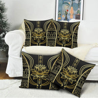 Egypt The Lotus Pillow Cover Gold Bloom Hieroglyphic Patterns