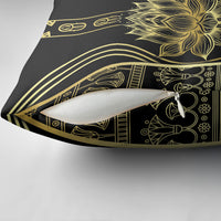 Egypt The Lotus Pillow Cover Gold Bloom Hieroglyphic Patterns