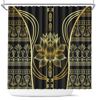 Egypt The Lotus Shower Curtain Gold Bloom Hieroglyphic Patterns
