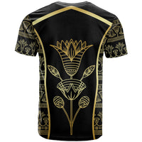 Egypt The Lotus T shirt Gold Bloom Hieroglyphic Patterns