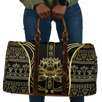 Egypt The Lotus Travel Bag Gold Bloom Hieroglyphic Patterns