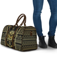 Egypt The Lotus Travel Bag Gold Bloom Hieroglyphic Patterns