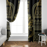 Egypt The Lotus Window Curtain Gold Bloom Hieroglyphic Patterns