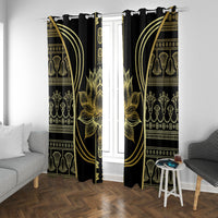 Egypt The Lotus Window Curtain Gold Bloom Hieroglyphic Patterns