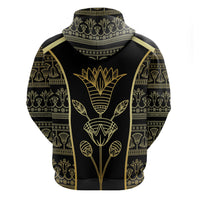 Egypt The Lotus Zip Hoodie Gold Bloom Hieroglyphic Patterns