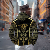 Egypt The Lotus Zip Hoodie Gold Bloom Hieroglyphic Patterns