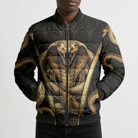 Egypt Uraeus Bomber Puffer Jacket Gold Cobra Luxury Style
