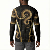 Egypt Uraeus Button Sweatshirt Gold Cobra Luxury Style