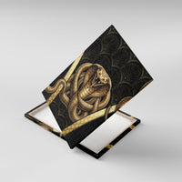 Egypt Uraeus Canvas Wall Art Gold Cobra Luxury Style
