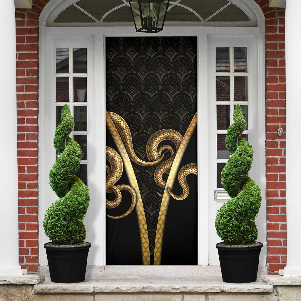 Egypt Uraeus Door Cover Gold Cobra Luxury Style