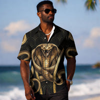 Egypt Uraeus Hawaiian Shirt Gold Cobra Luxury Style DT05