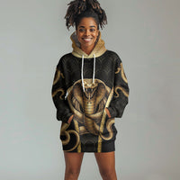 Egypt Uraeus Hoodie Dress Gold Cobra Luxury Style