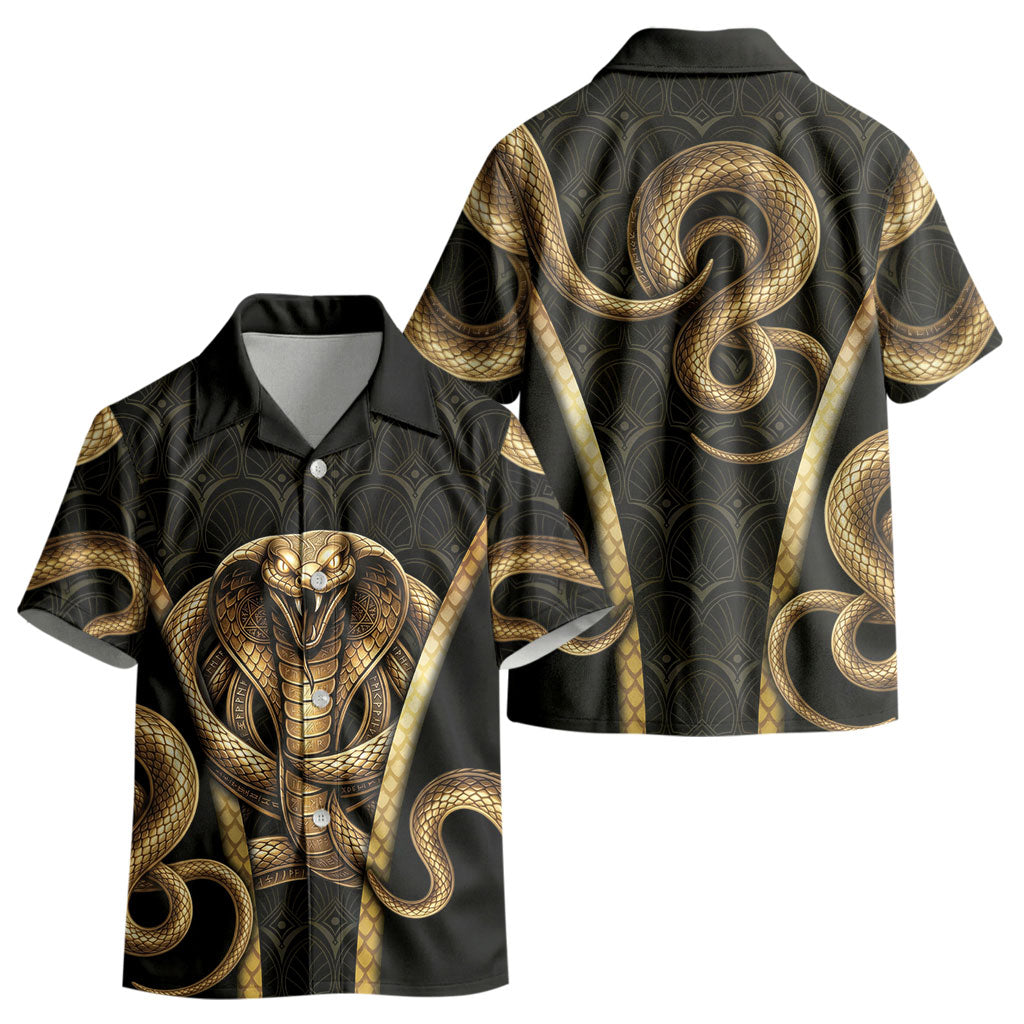 Egypt Uraeus Kid Hawaiian Shirt Gold Cobra Luxury Style DT05