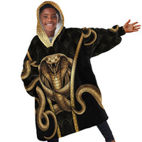 Egypt Uraeus Kid Wearable Blanket Hoodie Gold Cobra Luxury Style