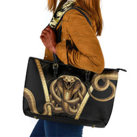 Egypt Uraeus Leather Tote Bag Gold Cobra Luxury Style