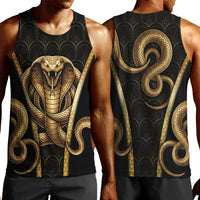 Egypt Uraeus Men Tank Top Gold Cobra Luxury Style