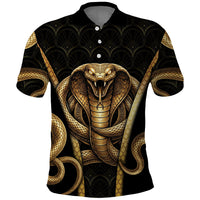 Egypt Uraeus Polo Shirt Gold Cobra Luxury Style