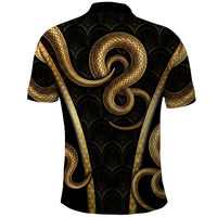 Egypt Uraeus Polo Shirt Gold Cobra Luxury Style