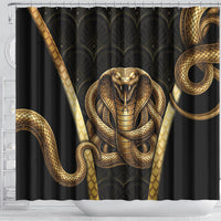 Egypt Uraeus Shower Curtain Gold Cobra Luxury Style