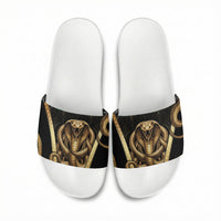 Egypt Uraeus Slide Sandals Gold Cobra Luxury Style