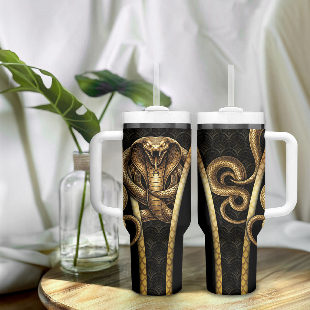 Egypt Uraeus Tumbler With Handle Gold Cobra Luxury Style