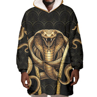 Egypt Uraeus Wearable Blanket Hoodie Gold Cobra Luxury Style