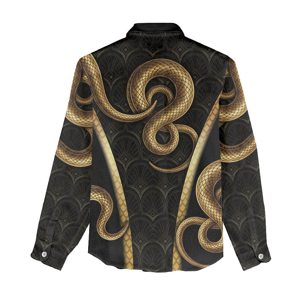 Egypt Uraeus Women Casual Shirt Gold Cobra Luxury Style