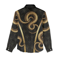 Egypt Uraeus Women Casual Shirt Gold Cobra Luxury Style