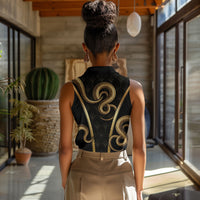 Egypt Uraeus Women Sleeveless Polo Shirt Gold Cobra Luxury Style