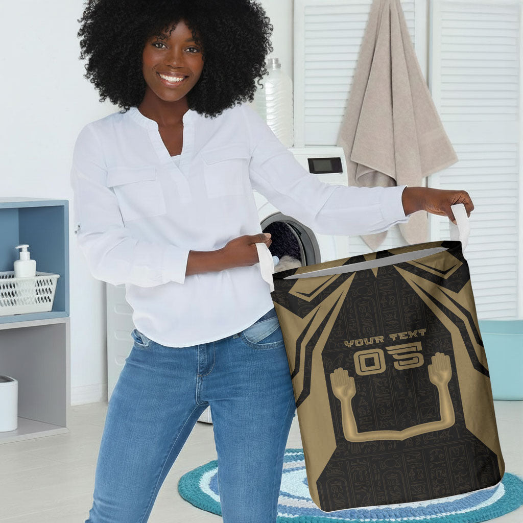 Custom Egypt KA Laundry Basket Gold Symbol Hieroglyphic Texture