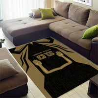 Custom Egypt KA Area Rug Gold Symbol Hieroglyphic Texture