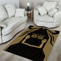 Custom Egypt KA Area Rug Gold Symbol Hieroglyphic Texture