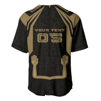 Custom Egypt KA Baseball Jersey Gold Symbol Hieroglyphic Texture