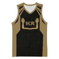 Custom Egypt KA Basketball Jersey Gold Symbol Hieroglyphic Texture