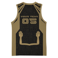 Custom Egypt KA Basketball Jersey Gold Symbol Hieroglyphic Texture