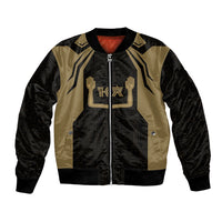 Custom Egypt KA Bomber Jacket Gold Symbol Hieroglyphic Texture