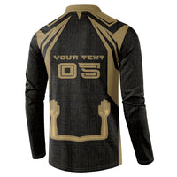 Custom Egypt KA Button Sweatshirt Gold Symbol Hieroglyphic Texture