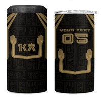 Custom Egypt KA 4 in 1 Can Cooler Tumbler Gold Symbol Hieroglyphic Texture