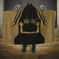 Custom Egypt KA Hooded Blanket Gold Symbol Hieroglyphic Texture