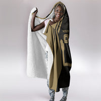 Custom Egypt KA Hooded Blanket Gold Symbol Hieroglyphic Texture