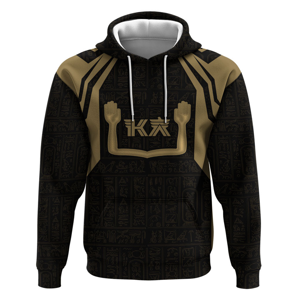 Custom Egypt KA Hoodie Gold Symbol Hieroglyphic Texture