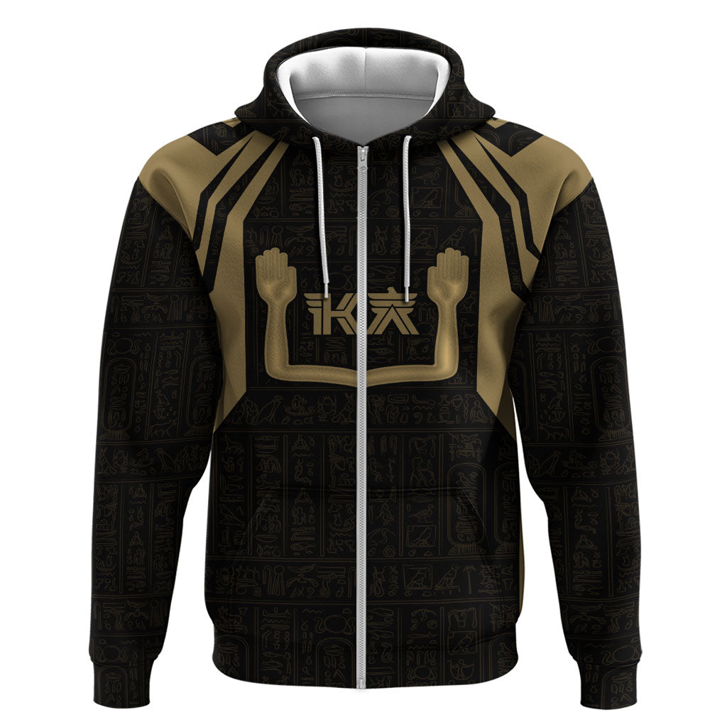 Custom Egypt KA Hoodie Gold Symbol Hieroglyphic Texture