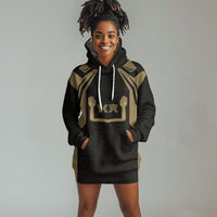 Custom Egypt KA Hoodie Dress Gold Symbol Hieroglyphic Texture