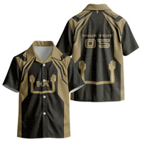 Custom Egypt KA Kid Hawaiian Shirt Gold Symbol Hieroglyphic Texture DT05
