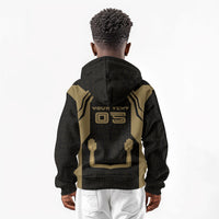 Custom Egypt KA Kid Hoodie Gold Symbol Hieroglyphic Texture