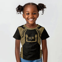 Custom Egypt KA Kid T shirt Gold Symbol Hieroglyphic Texture